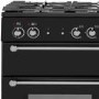 Refurbished Rangemaster Kitchener KCH100DFFBLC 100cm Dual Fuel Range Cooker Black