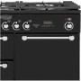 Refurbished Rangemaster Kitchener KCH100DFFBLC 100cm Dual Fuel Range Cooker Black