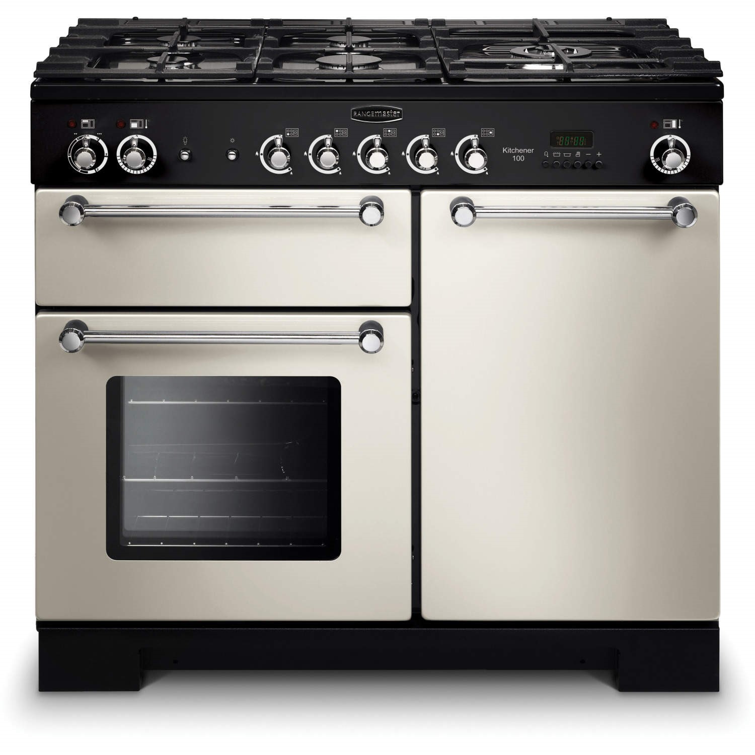 Rangemaster 98810 Kitchener 100cm Dual Fuel Range Cooker Ivory