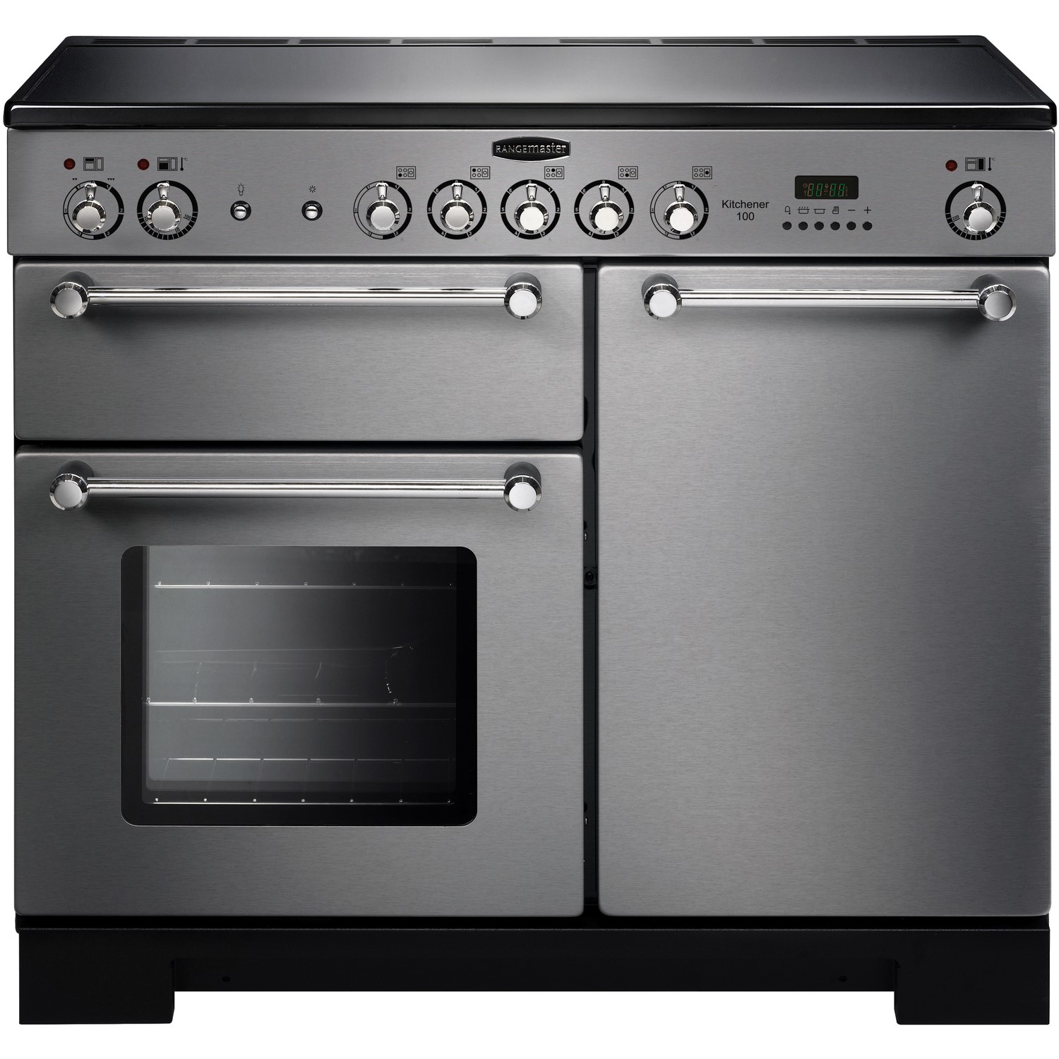Rangemaster Kitchener 100cm Electric Range Cooker With Ceramic Hob - Stainless Steel