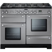 Rangemaster 98840 Kitchener 110cm Dual Fuel Range Cooker - Silver and Chrome