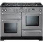 Rangemaster 98840 Kitchener 110cm Dual Fuel Range Cooker - Silver and Chrome