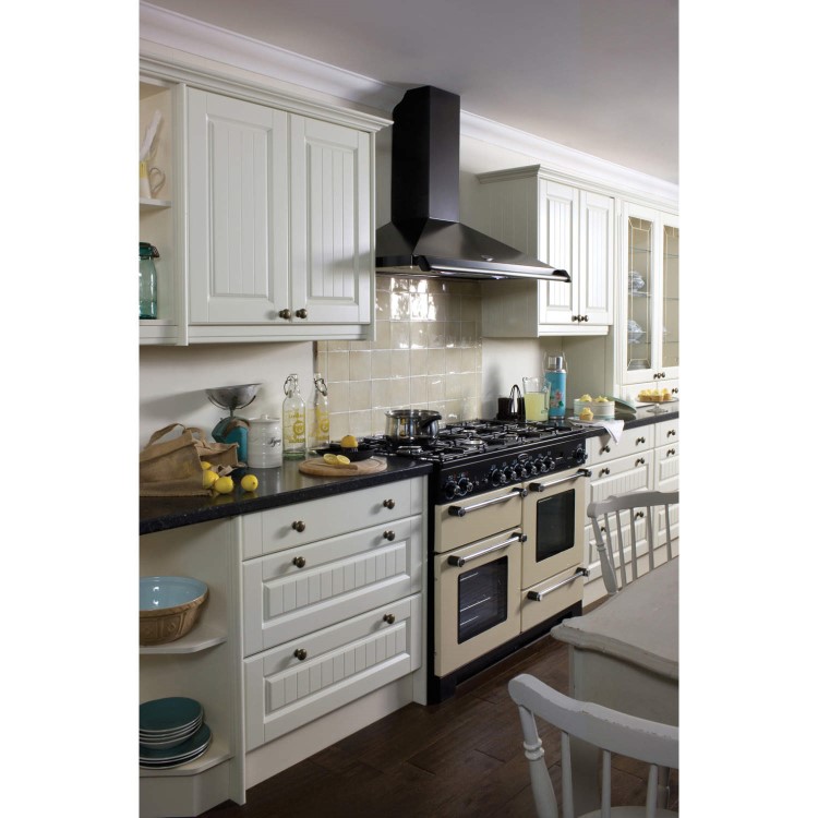 Rangemaster 78910 Kitchener 110cm Electric Range Cooker With Ceramic Hob - Ivory And Chrome