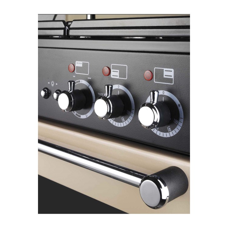 Rangemaster 78910 Kitchener 110cm Electric Range Cooker With Ceramic Hob - Ivory And Chrome