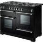 Rangemaster 78910 Kitchener 110cm Electric Range Cooker With Ceramic Hob - Ivory And Chrome