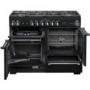Rangemaster 78910 Kitchener 110cm Electric Range Cooker With Ceramic Hob - Ivory And Chrome