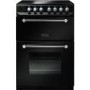 Rangemaster Kitchener 60cm Double Oven Electric Cooker With Ceramic Hob Black And Chrome