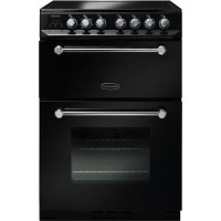Rangemaster Kitchener 60cm Double Oven Electric Cooker With Ceramic Hob Black And Chrome