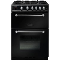 GRADE A2  - Rangemaster 10725 Kitchener 60cm Gas Cooker Black And Chrome