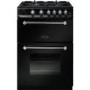 GRADE A2  - Rangemaster 10725 Kitchener 60cm Gas Cooker Black And Chrome