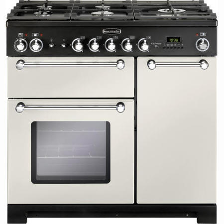 Rangemaster 81470 Kitchener 90cm Dual Fuel Range Cooker - Ivory