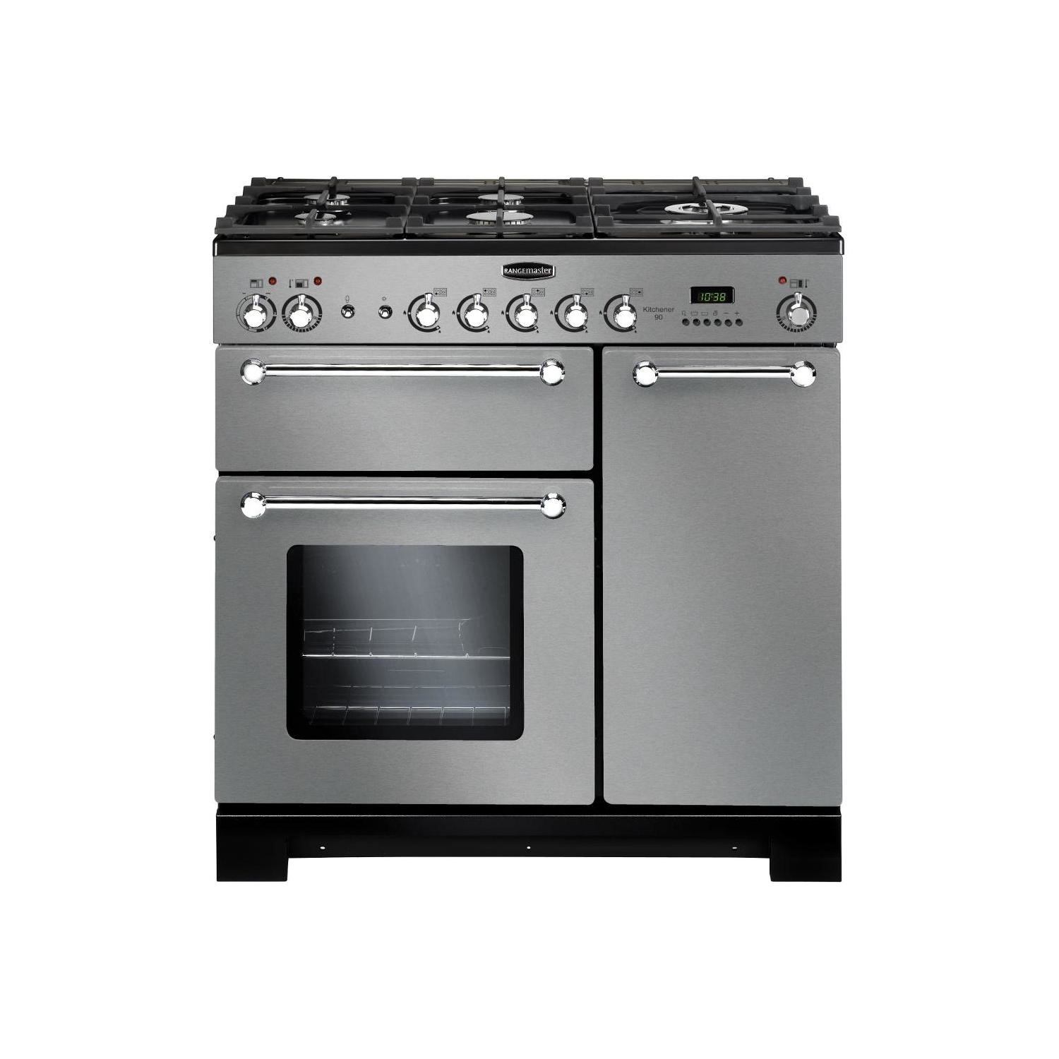 Rangemaster Kitchener 90cm Gas Range Cooker - Stainless Steel