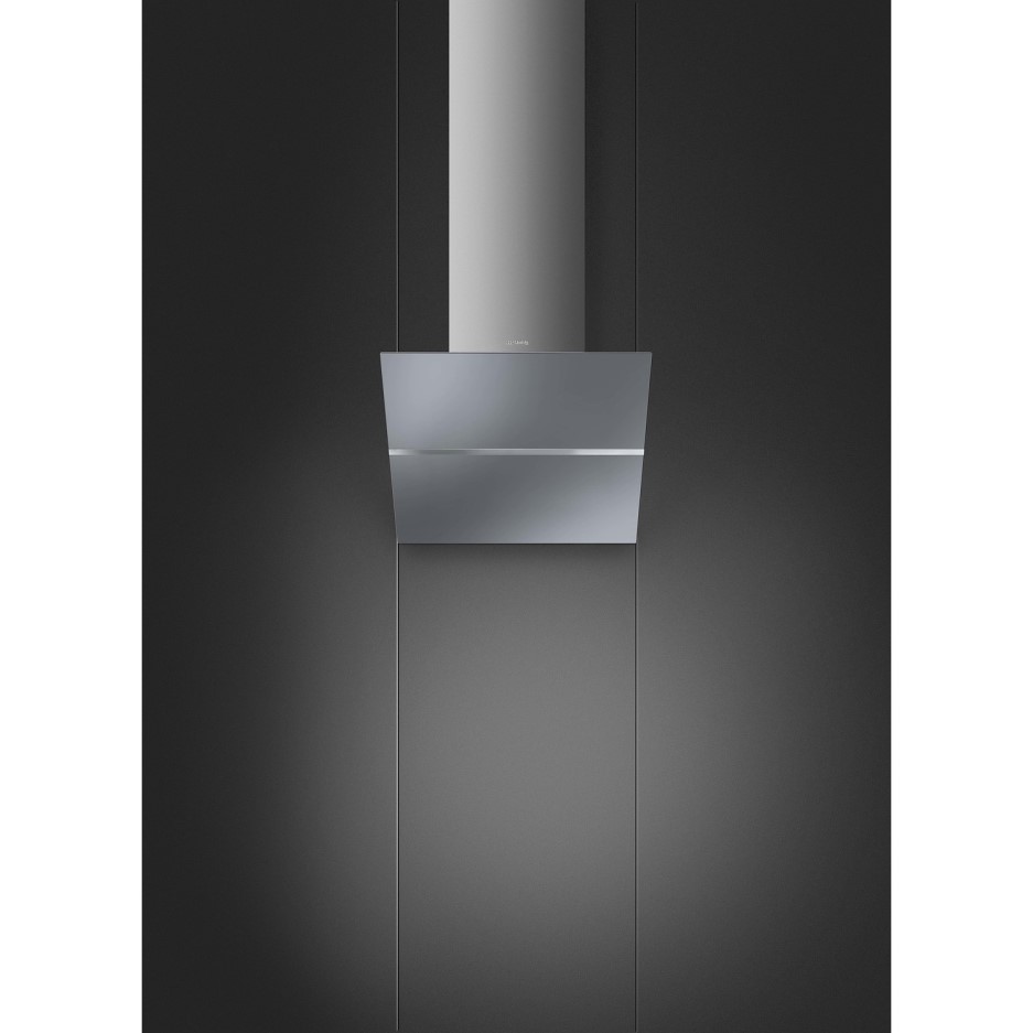 Smeg KCV60SE2 60cm Angled Cooker Hood Silver Glass Appliances Direct