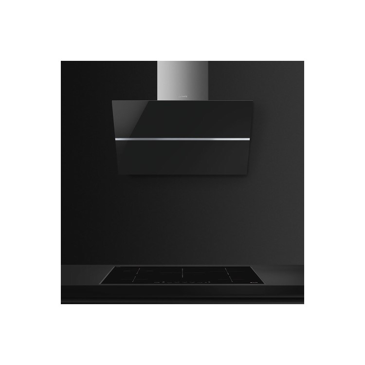 Smeg KCV80NE 80cm Black Glass Angled Chimney Hood