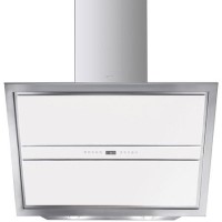 Smeg KCV9BE 90cm Angled Cooker Hood Stainless Steel And White Glass