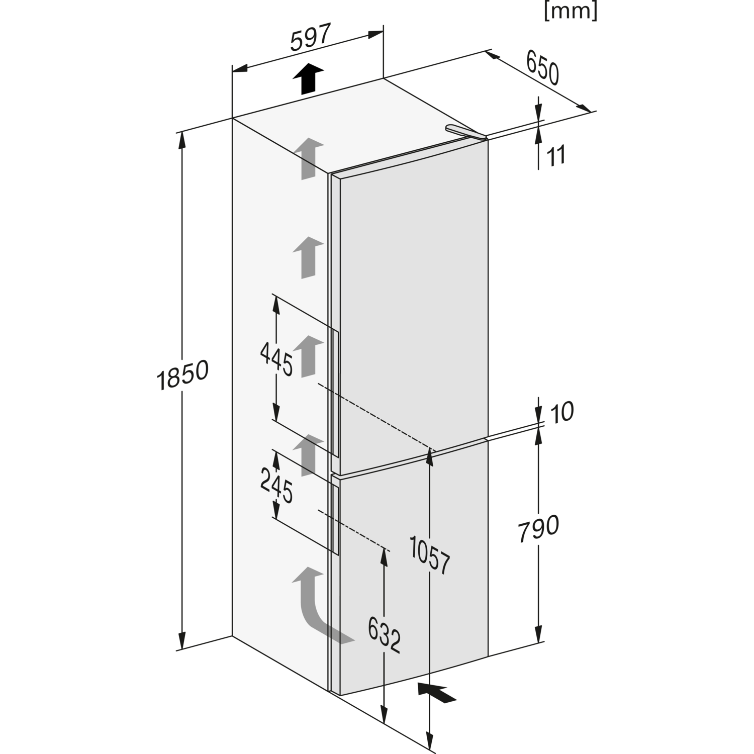 Miele 308 Litre 60/40 Freestanding Fridge Freezer With VarioRoom