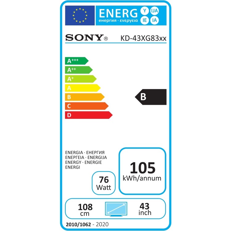Sony BRAVIA KD43XG8305BU 43" 4K Ultra HD Android Smart HDR LED TV