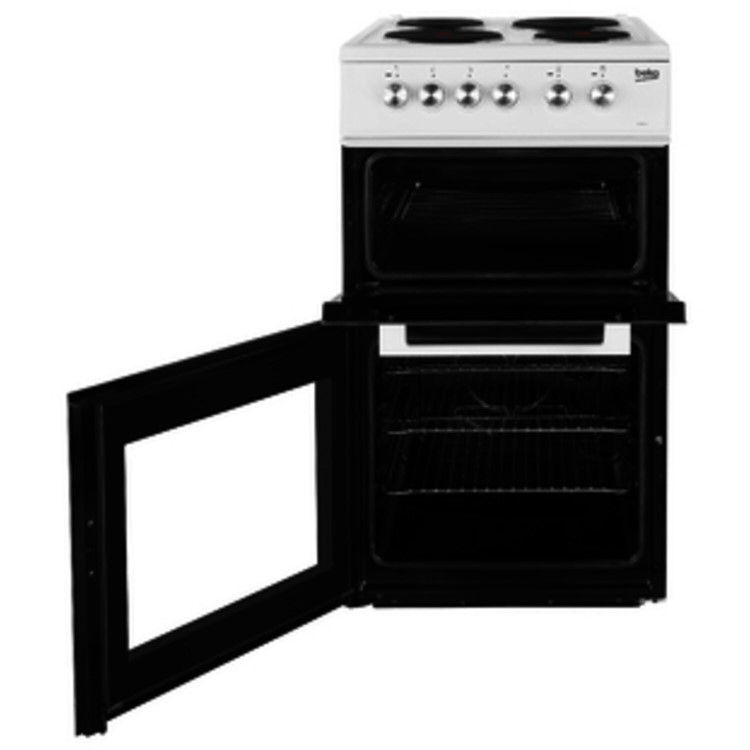 Beko KD531AW 50 cm Twin Cavity Electric Cooker with Sealed Plate Hob - White