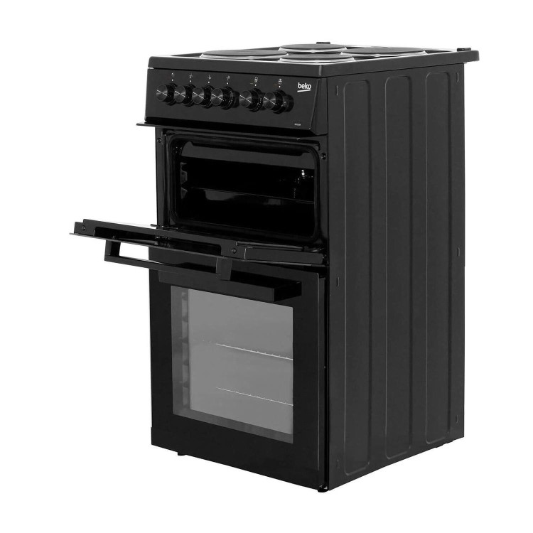 Refurbished Beko KD533AK 50cm Double Cavity Electric Cooker Black