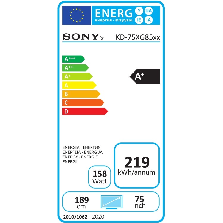 Sony BRAVIA KD75XG8505 75" 4K Ultra HD HDR Android Smart LED TV -sbtv-