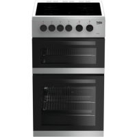 GRADE A2 - Beko KDC5422AS 50cm Twin Cavity Electric Cooker with Ceramic Hob - Silver