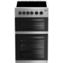 GRADE A2 - Beko KDC5422AS 50cm Twin Cavity Electric Cooker with Ceramic Hob - Silver