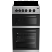 Beko KDC5422AS 50 cm Twin Cavity Electric Cooker with Ceramic Hob - Silver Best Price, Cheapest Prices Beko KDC5422AS 50 cm Twin Cavity Electric Cooker with Ceramic Hob - Silver Best Price, Cheapest Prices