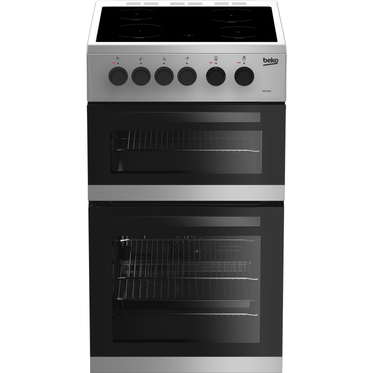 GRADE A2 - Beko KDC5422AS 50cm Twin Cavity Electric Cooker with Ceramic Hob - Silver