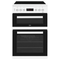 GRADE A2 - Beko KDC653W 60cm Double Oven Electric Cooker With Ceramic Hob And Programmable Timer White