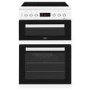 GRADE A2 - Beko KDC653W 60cm Double Oven Electric Cooker With Ceramic Hob And Programmable Timer White