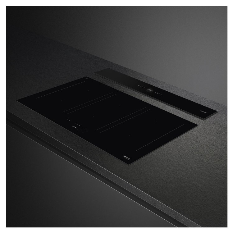 Smeg 90cm Island Downdraft Cooker Hood - Black