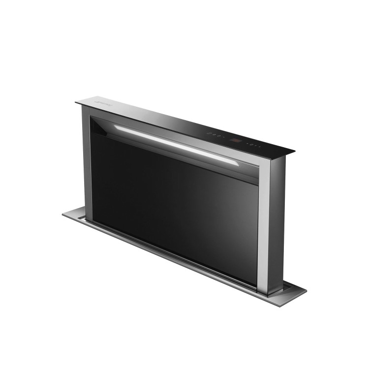 GRADE A2 - Smeg KDD90VXNE 90cm Downdraft Extractor Black Glass And Stainless Steel