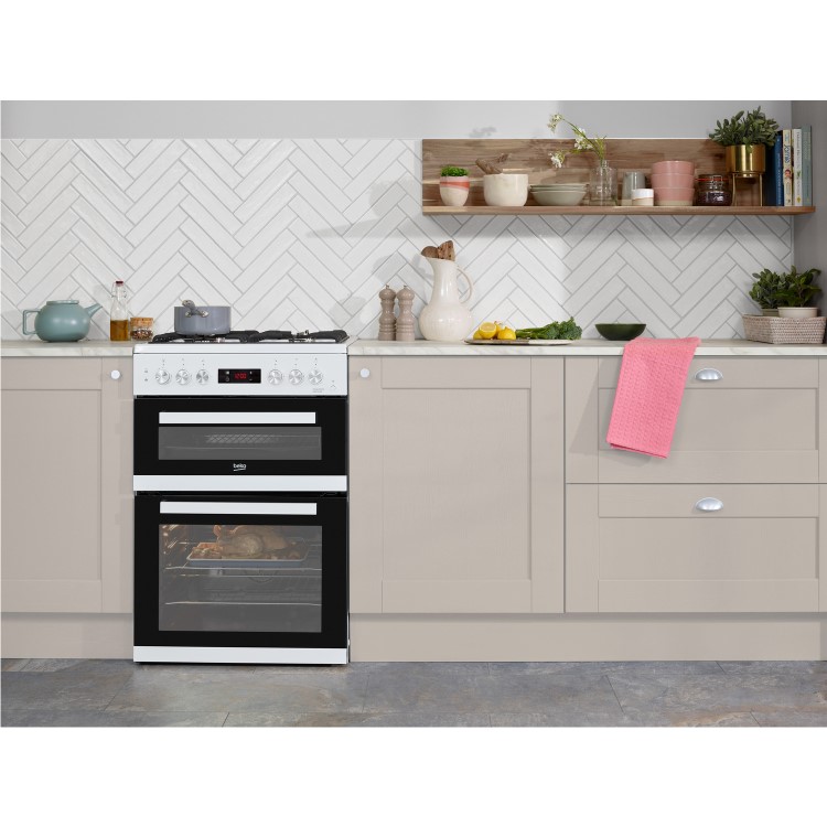 Beko 60cm Dual Fuel Cooker - White