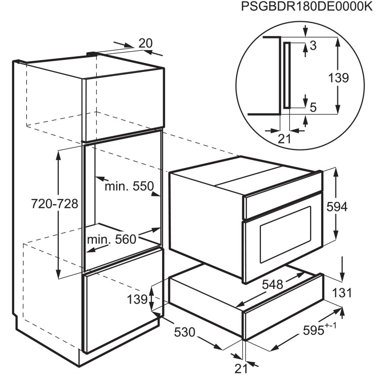 Refurbished AEG KDE911424M 14cm High Warming Drawer Stainless Steel