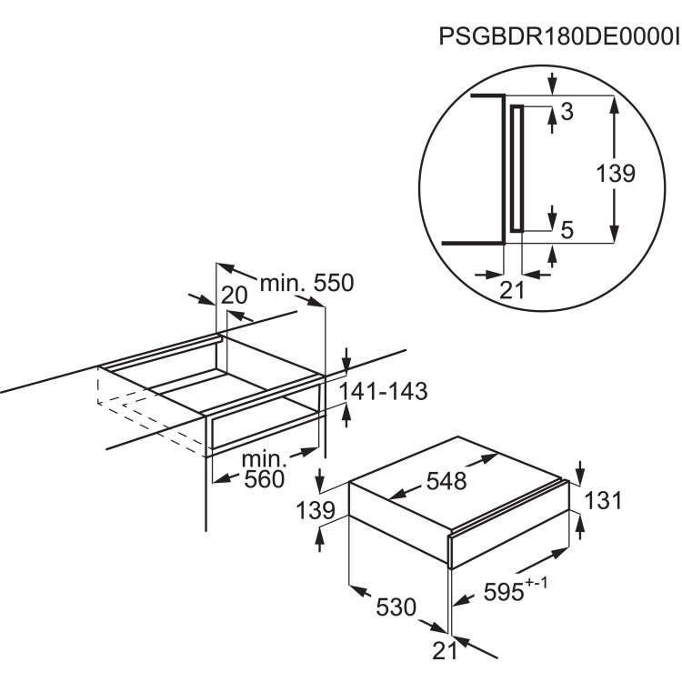 Refurbished AEG KDE911424M 14cm High Warming Drawer Stainless Steel