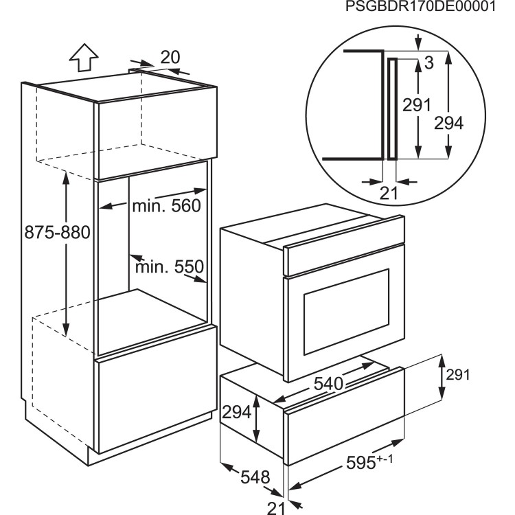 AEG KDE912922M 29cm Push To Open Warming Drawer With 12 Place Settings Capacity - Anti-fingerprint Stainless Steel