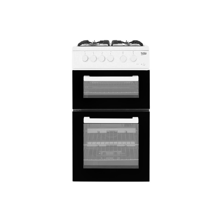 Beko 50cm Twin Cavity Gas Cooker - White