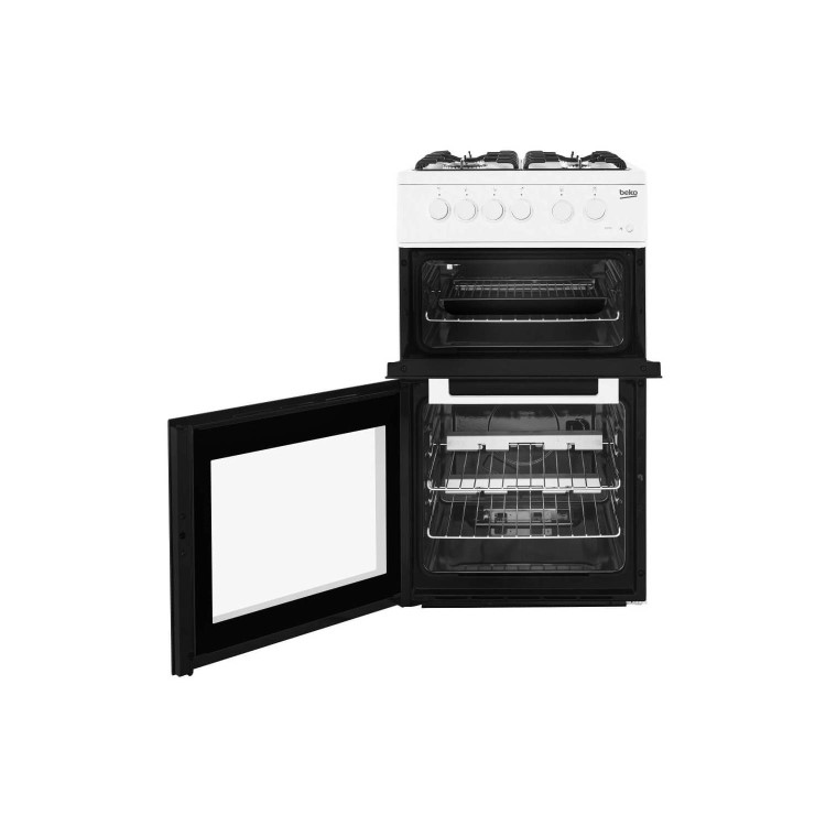 Beko 50cm Twin Cavity Gas Cooker - White