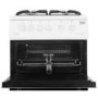Beko 50cm Twin Cavity Gas Cooker with Interior Light - White