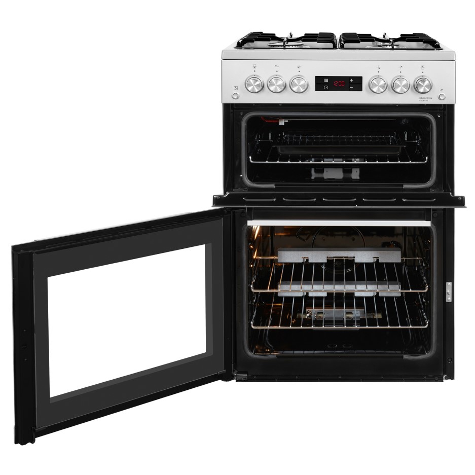 Beko KDG653S 60cm Double Oven Gas Cooker Silver Appliances Direct