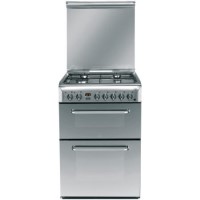 GRADE A2 - Indesit KDP60SE 60cm Double Oven Dual Fuel Cooker - Stainless Steel