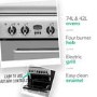 Indesit 60cm Double Oven Dual Fuel Cooker - Stainless Steel