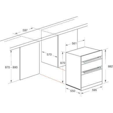 GRADE A2 - Indesit KDU3340IX Electric Fan Double Built-under Oven - Stainless Steel