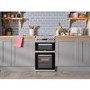 Beko 50cm Double Oven Electric Cooker - Silver