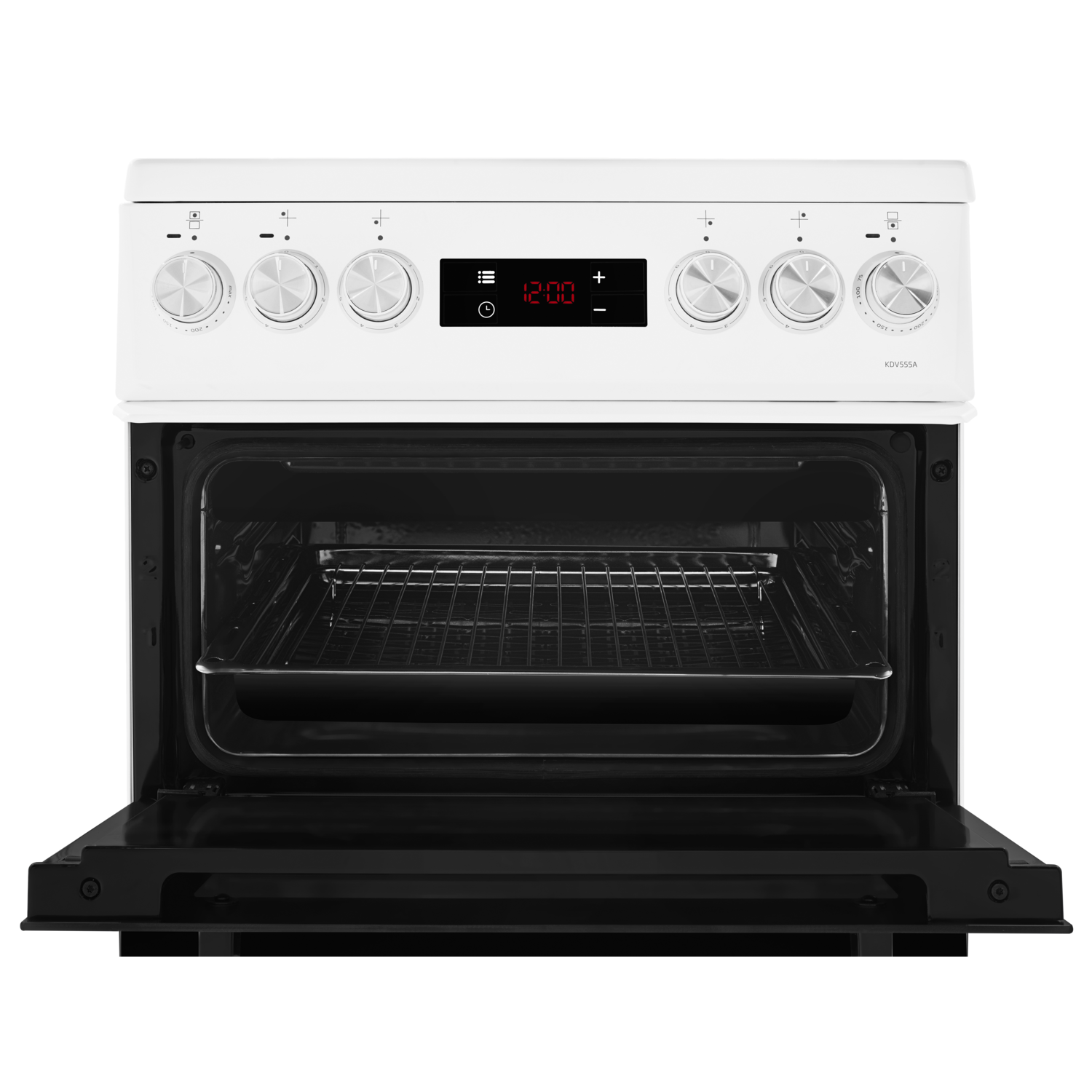 Beko 50cm Double Oven Electric Cooker White KDV555AW Appliances Direct