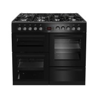 GRADE A2 - Beko 100cm Dual Fuel Range Cooker - Black