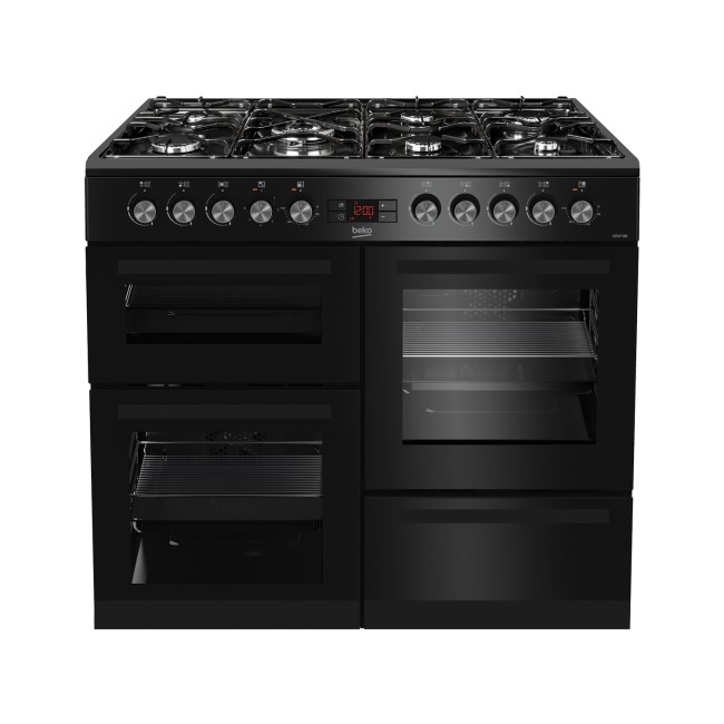 Beko KDVF100K 100cm Dual Fuel Range Cooker Black Appliances Direct
