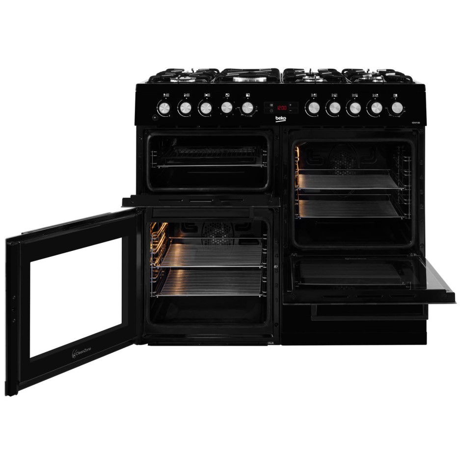Beko 100cm Dual Fuel Range Cooker Black KDVF100K Appliances Direct