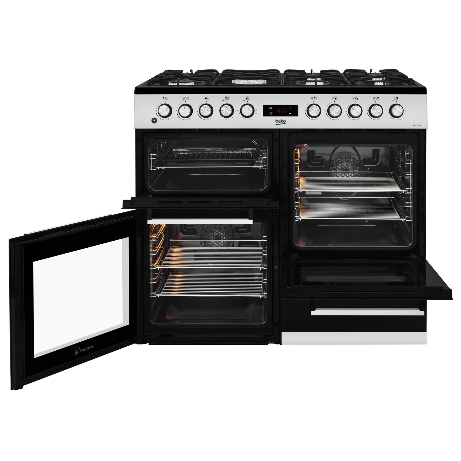 Refurbished Beko KDVF100S 100cm Dual Fuel Double Oven Range Cooker