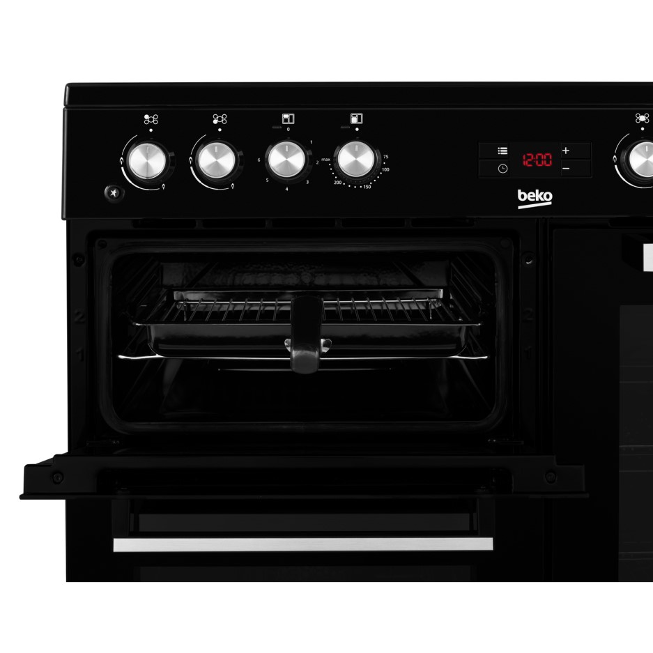Beko KDVF90K 90cm Dual Fuel Double Oven Range Cooker Black